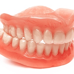 Up-close view of full dentures