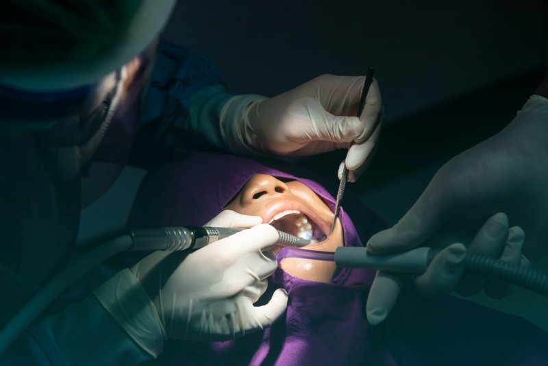 person undergoing wisdom tooth extraction